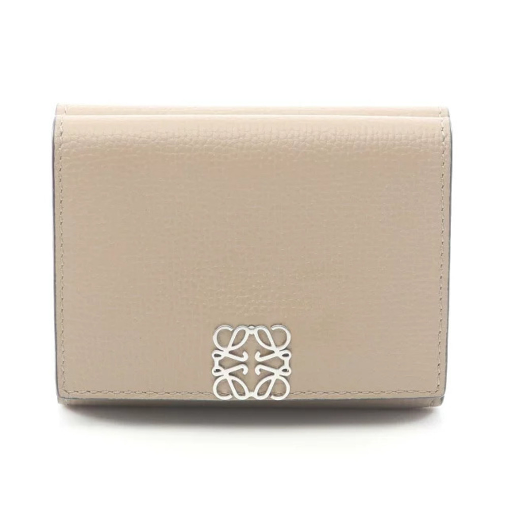 Loewe Anagram Trifold Wallet Leather Beige Cream